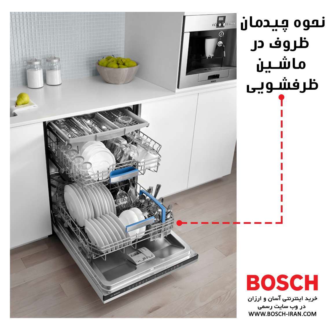 نحوه چیدمان ظروف در ماشین ظرفشویی