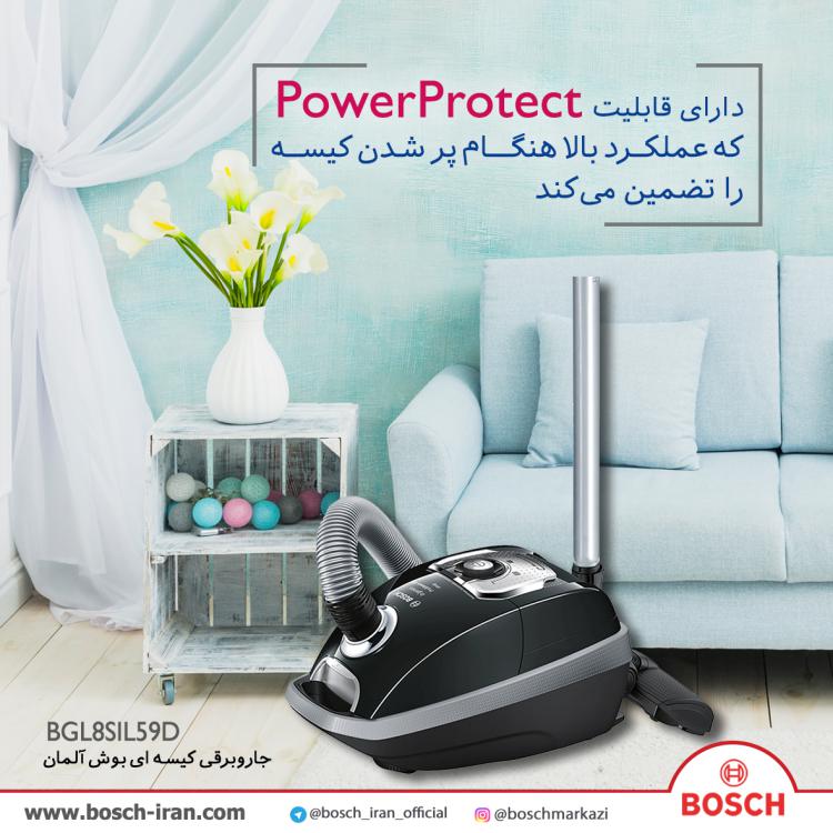 قیمت جاروبــــرقی کیســه ای فوق ساکت بوش آلمان مدل BGL8SIL59D- خرید اینترنتی قیمت جاروبــــرقی کیســه ای بوش آلمان مدل BGL8SIL59D